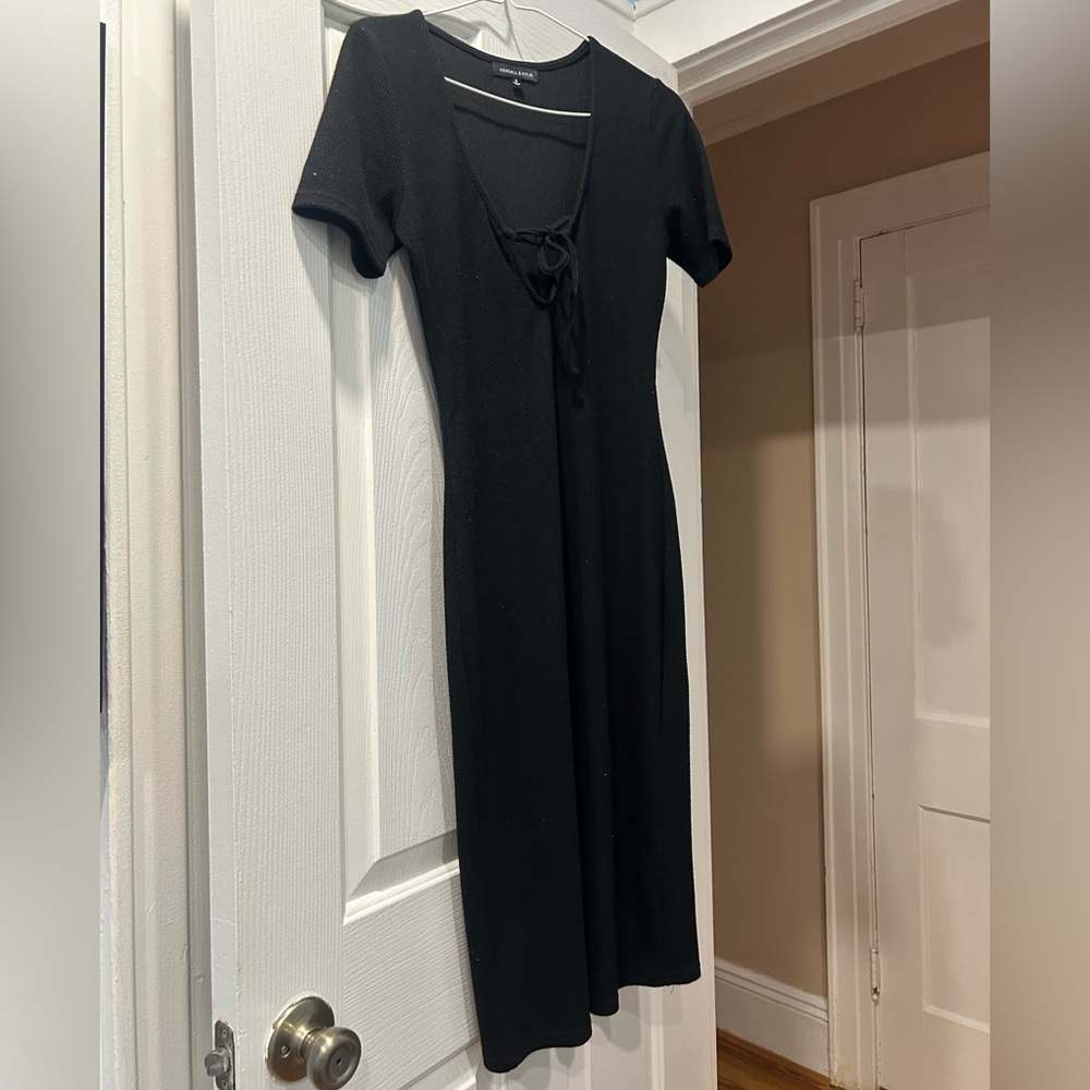 Kendall & Kylie Black Ribbed dress